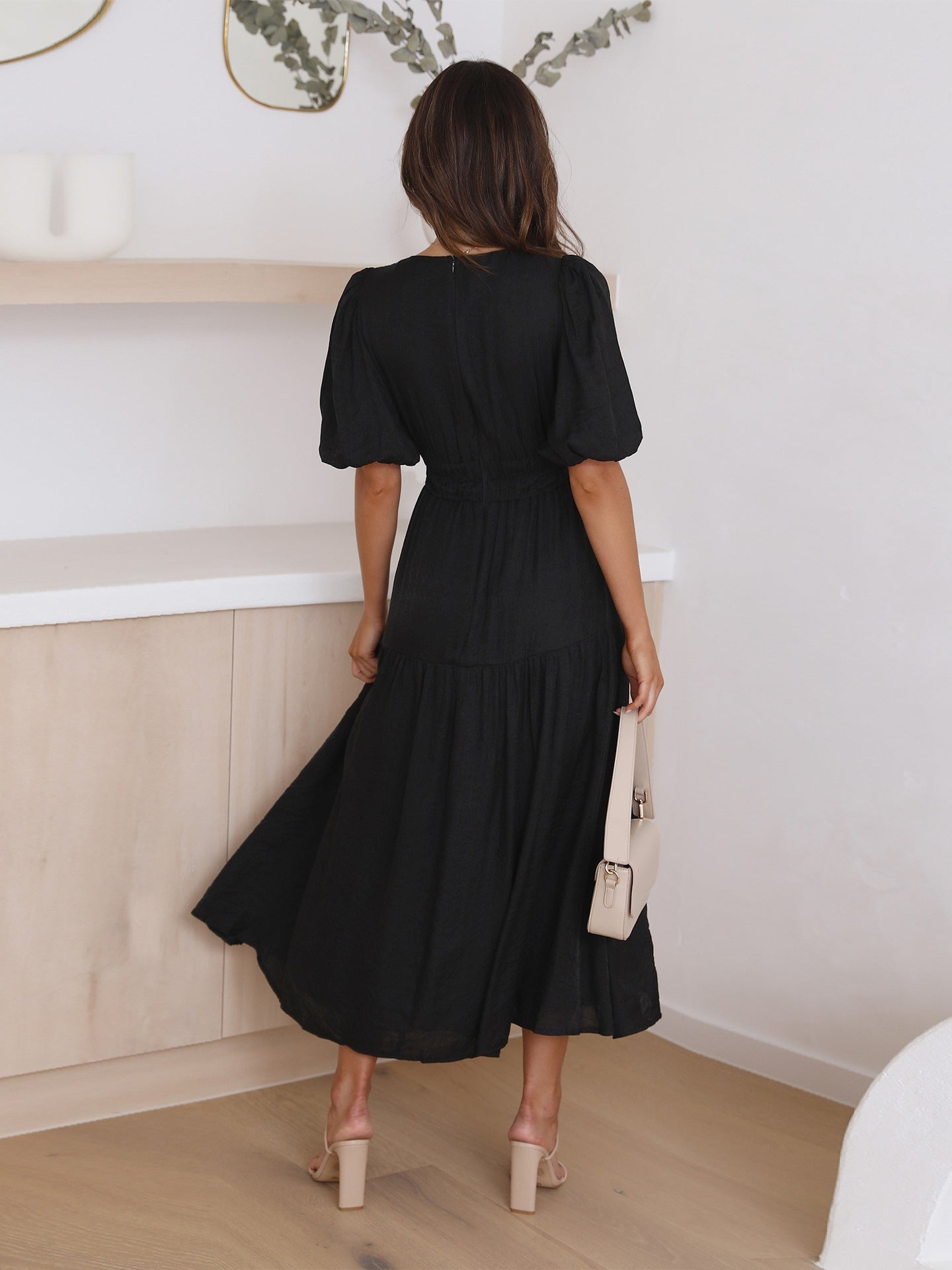 Susan Ruffle Midi Dress