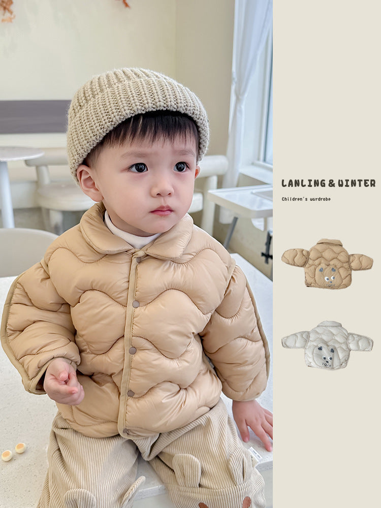 Waily | Baby Lapel Solid Color Cotton Padded Jacket